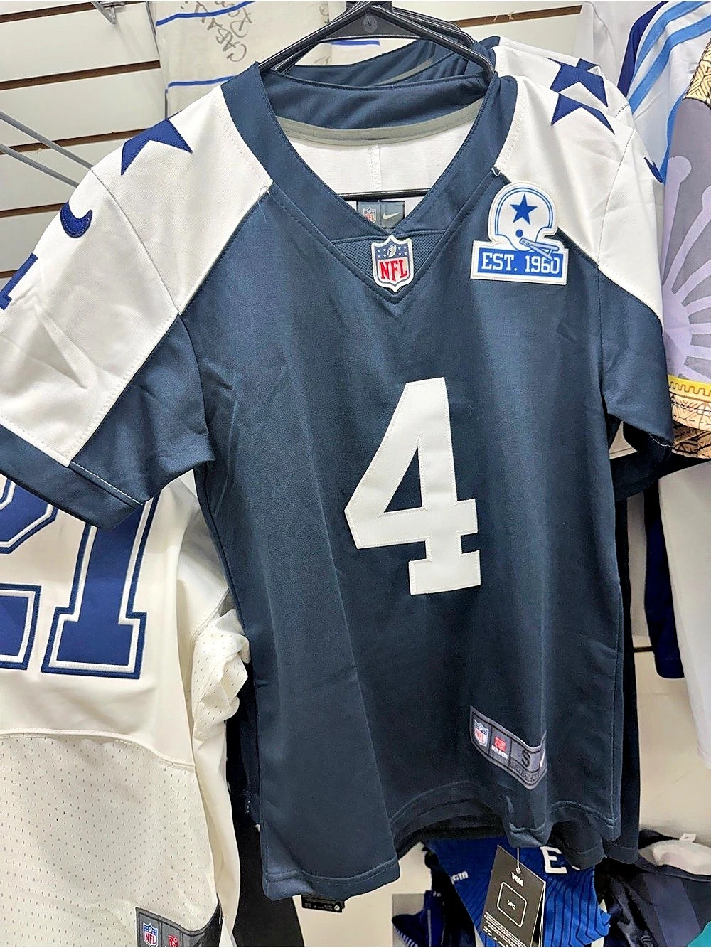 NFL Dallas Cowboys #4 jersey Blue & White Like New